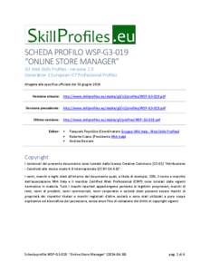 Scheda Profilo WSP-G3-019. Online Store Manager