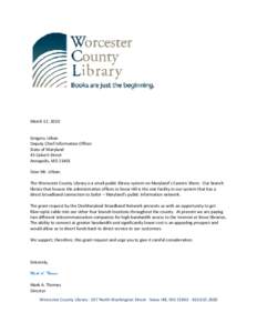 OMBN Letters of Support: Worcester County Library