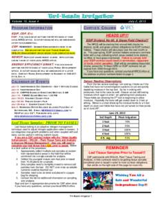 Volume 15, Issue 4  Tri-Basin Irrigator PROGRAM INFORMATION