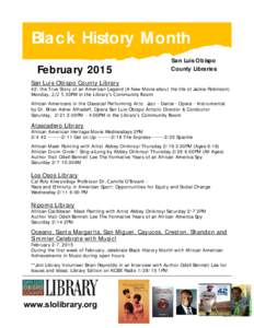 Black History Month February 2015 San Luis Obispo County Libraries