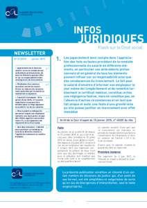 INFOS JURIDIQUES INFOS JURIDIQUES Flash sur le Droit social