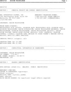 OHS21710 SODIUM THIOSULFATE Page 1 =============================================================================== OHS21710 -----------------------------------------------------------------------------SECTION 1