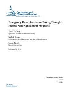 Emergency Water Assistance During Drought: Federal Non-Agricultural Programs