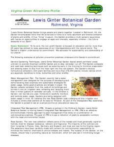 Virginia Green Attractions Profile: ______________ ___  Lewis Ginter Botanical Garden