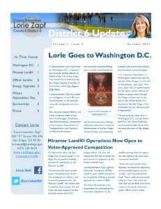 District 6 Update Volume 1, Issue 5 I n T h i s Is s u e : Washington DC