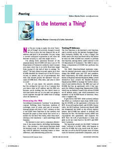 Peering  Editor: Charles Petrie • [removed] Is the Internet a Thing? Charles Petrie • University of St. Gallen, Switzerland