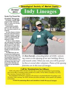 Genealogical Society of Marion County  Indy Lineages October 2013