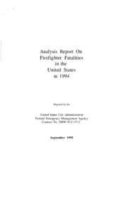 Analysis Report On Firefighter Fatalities in the United States in 1994