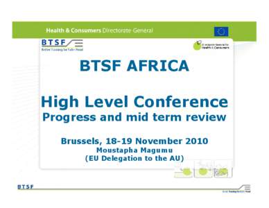 BTSF AFRICA High Level Conference Progress and mid term review Brussels, 18-19 November 2010 Moustapha Magumu (EU Delegation to the AU)