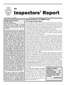 The  Inspectors’ Report VOL 13 NO 4 FALL[removed]Notes from The Chair