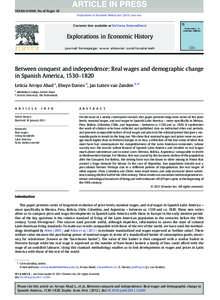 Between conquest and independence: Real wages and demographic change in Spanish America, 1530–1820