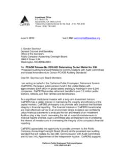 Letter to J. Gordon Seymour, General Counsel and Secretary, Office of the Secretary, Public Company Accounting Oversight Board