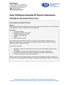 Preschool education / Department of Education /  Employment and Workplace Relations / Early Childhood Australia / Kindergarten / Universal preschool / Education / Early childhood education / Educational stages