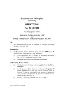 Statement of Principles concerning HEPATITIS C No. 54 of 2008 for the purposes of the