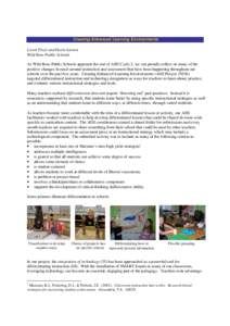 Creating Enhanced Learning Environments - Wild Rose Public (2009)