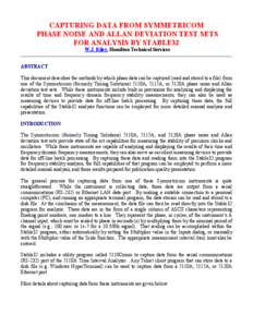 CAPTURING DATA FROM THE SYMMETRICOM TSC 5110A, 5115A, AND 5120A FOR ANALYSIS BY STABLE32