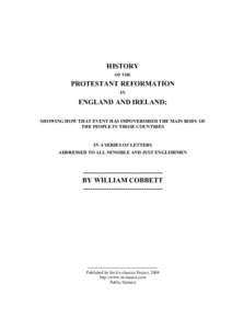 Protestantism / Ecclesiology / Roman Catholic Church / English Reformation / William Cobbett / Catholic / Protestant Reformation / The Stripping of the Altars / Christian Church / Christianity / Christian theology / Religion