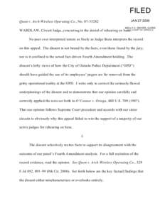 FILED Quon v. Arch Wireless Operating Co., NoJANMOLLY C. DWYER, CLERK