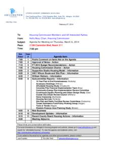 CITIZENS ADVISORY COMMISSION ON HOUSING  One Courthouse Plaza 2100 Clarendon Blvd., Suite 700 Arlington, VA[removed]TEL[removed]FAX[removed]www.arlingtonva.us Holly Bray, Chair