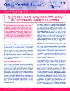 Philosophy of education / Transformative learning / Educational stages / Adult education / Second-language acquisition / English as a foreign or second language / Dialogue education / Sharan Merriam / Education / Learning / Educational psychology