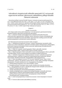 15. aprilNr. 384 Aalisakkanit nioqqutissianik uillunillu uumasunik il.il. nerisassanik eqqussinermi uumasut nakorsaannit nakkutilliineq pillugu Kalaallit