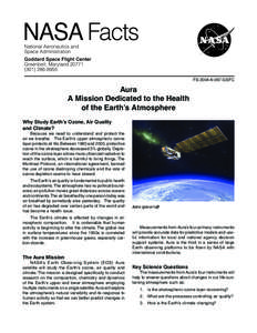 Environmental chemistry / Ozone depletion / Oxygen / Atmosphere / Aura / Microwave Limb Sounder / Upper Atmosphere Research Satellite / Ozone Monitoring Instrument / Ozone / Earth / Spaceflight / Spacecraft