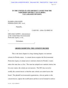 Case 4:08-cv[removed]RH-WCS Document 463 Filed[removed]Page 1 of 23 Page 1 of 23 IN THE UNITED STATES DISTRICT COURT FOR THE NORTHERN DISTRICT OF FLORIDA TALLAHASSEE DIVISION