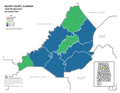 BLOUNT COUNTY, ALABAMA Total Housing Units by Census Tract M MA
