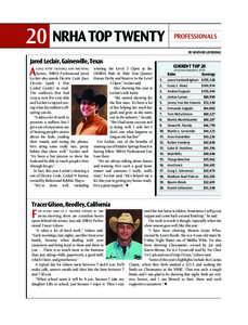 20 NRHA TOP TWENTY  PROFESSIONALS BY HEATHER LOVERIDGE  Jared Leclair, Gainesville, Texas