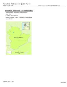 Norse Peak Wilderness Air Quality Report, 2012