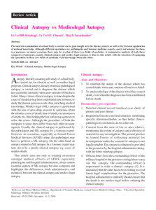 Review Article  Clinical Autopsy vs Medicolegal Autopsy