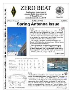 ZERO BEAT Southeastern Massachusetts Amateur Radio Association, Inc. 54 Donald Street South Dartmouth, MA[removed]Volume 50 Issue 4