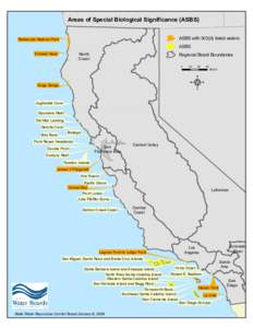 Areas of Special Biological Significance (ASBS) Redwoods National Park ASBS with 303(d) listed waters  !