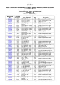 Index Page Replies to initial written questions raised by Finance Committee Members in examining the Estimates of Expenditure[removed]Director of Bureau : Director of Administration Session No. : 10 File Name : CSO-2-e1.