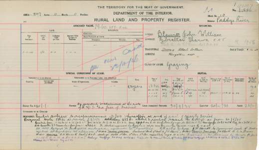 Department of the Interior Property and Tenancy Ledger