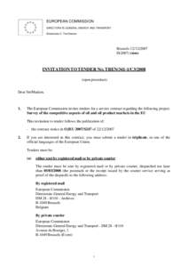 EUROPEAN COMMISSION DIRECTORATE-GENERAL ENERGY AND TRANSPORT Directorate C- The Director Brussels[removed]D[removed]