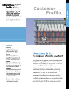 Customer Profile Snapshot Organisatie Merchant Bank Kempen & Co