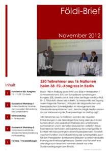 Földi-Brief November 2012 Inhalt 1