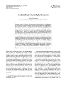 ARTS EDUCATION POLICY REVIEW, 111: 59–62, 2010 C Taylor & Francis Group, LLC Copyright  ISSN: [removed]DOI: [removed][removed]