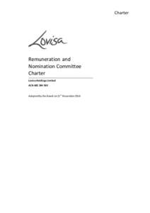 Charter  Remuneration and Nomination Committee Charter Lovisa Holdings Limited