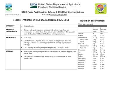 Nutrition facts label / Flour / Potato / Calcium in biology / Magnesium in biology / Wheat / Vitamin / Pancake / Whole grain / Food and drink / Staple foods / Nutrition