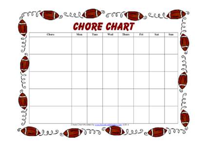 Printable Chore Chart Football Theme