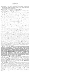 CHAPTER 45 SENATE BILL No. 462 AN ACT relating to motor carriers; concerning the regulation thereof; amending K.S.A. 66-1,139a and K.S.A[removed]Supp[removed], 66-1,115, 66-1,116, 66-1,128, 66-1,139 and 66-1a01 and repealin