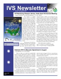 IVS Newsletter Issue 18, August 2007 St Petersburg, Russia’s Venice, Hosts Next IVS General Meeting –Andrey