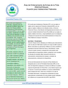 Área de Entrenamiento de Armas de la Flota Atlántica/Vieques Acuerdo para Instalaciones Federales Comunidad Puesta al Día