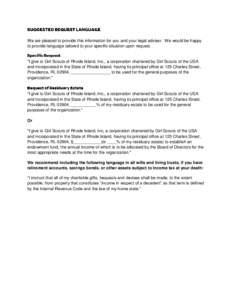 We are pleased to provide this information for you and your legal adviser. We would be happy to provide language tailored to your specific situation upon request. 