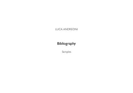 Luca Andreoni  Bibliography Samples  Invisibile Quotidiano, Borgo Valsuganamonography)