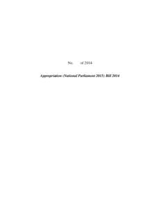No.  of 2014 Appropriation (National ParliamentBill 2014