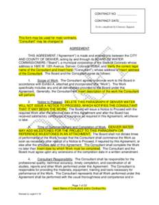 Agreement Sample (for North System North System Renewal Water Treatment Plant Owner’s Representative Request for Proposals)