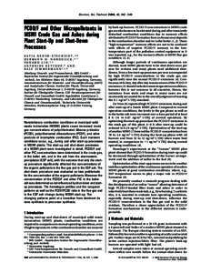 Environ. Sci. Technol. 2006, 40, PCDD/F and Other Micropollutants in MSWI Crude Gas and Ashes during Plant Start-Up and Shut-Down Processes